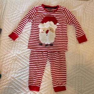 Festive Striped Santa Kids Pajama Set